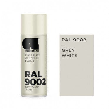 Spray Premium Acrylic Gloss Grey White RAL 9002 400ml
